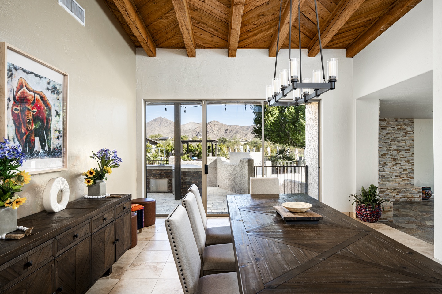 Great mountain views from inside the home