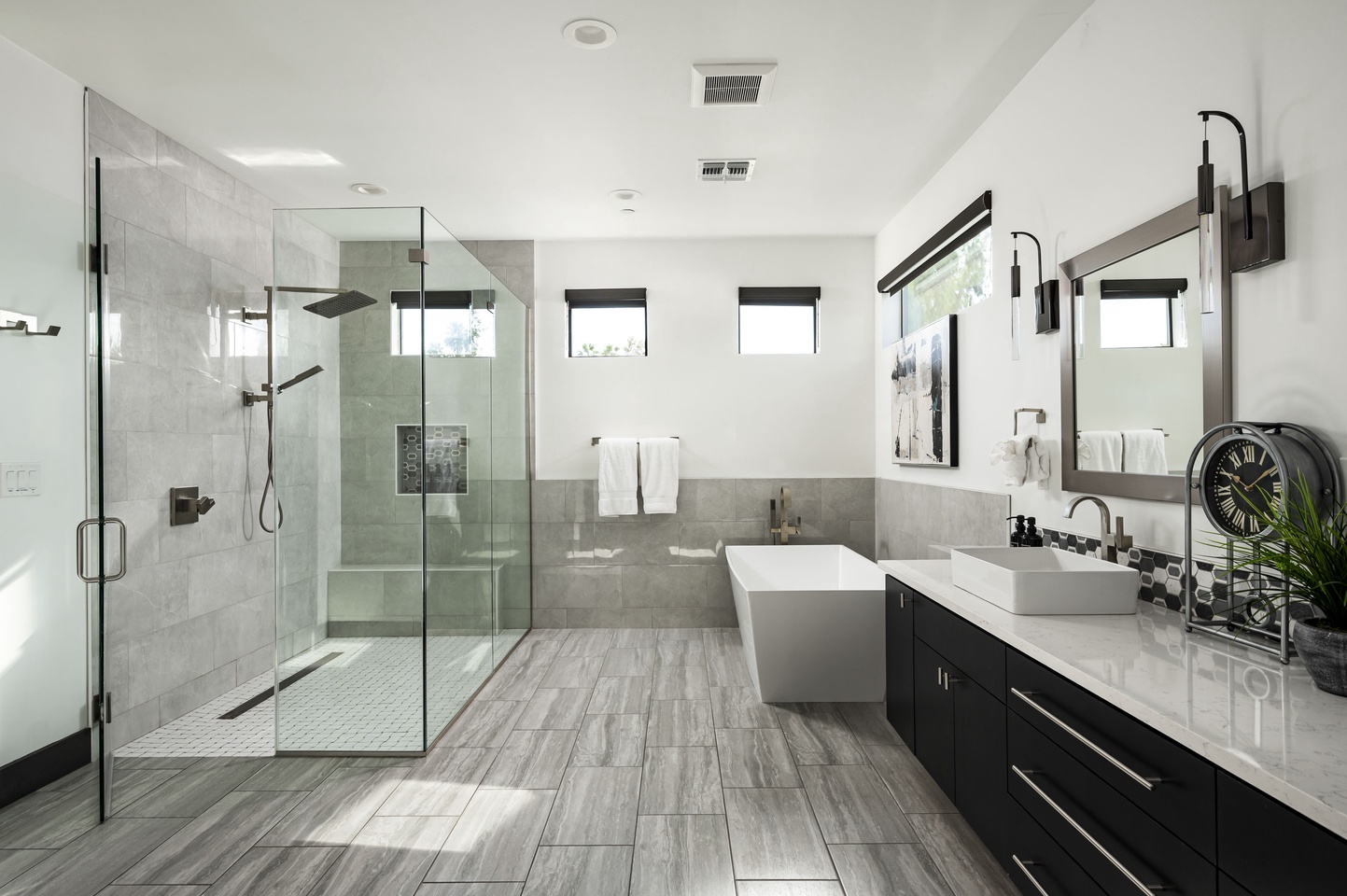 Master Bathroom - Walk in shower & freestanding tub