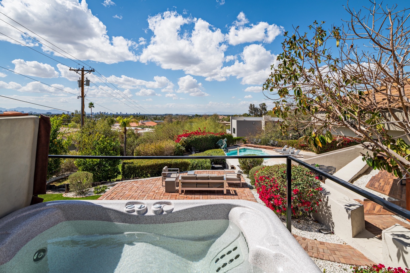 Elevated Hot Tub with downtown views